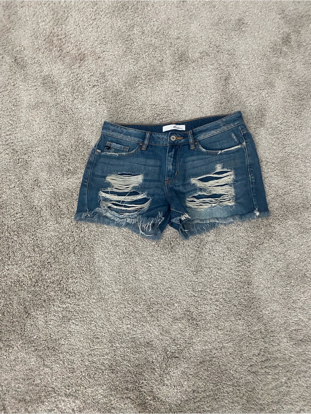 Kancan Distressed Denim Women’s Shorts - Blue